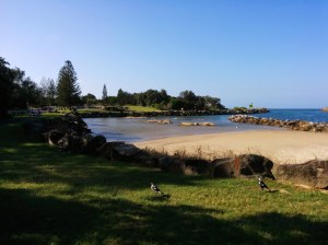 passing the river beach
