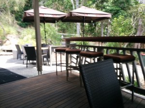 looking out to the lower deck